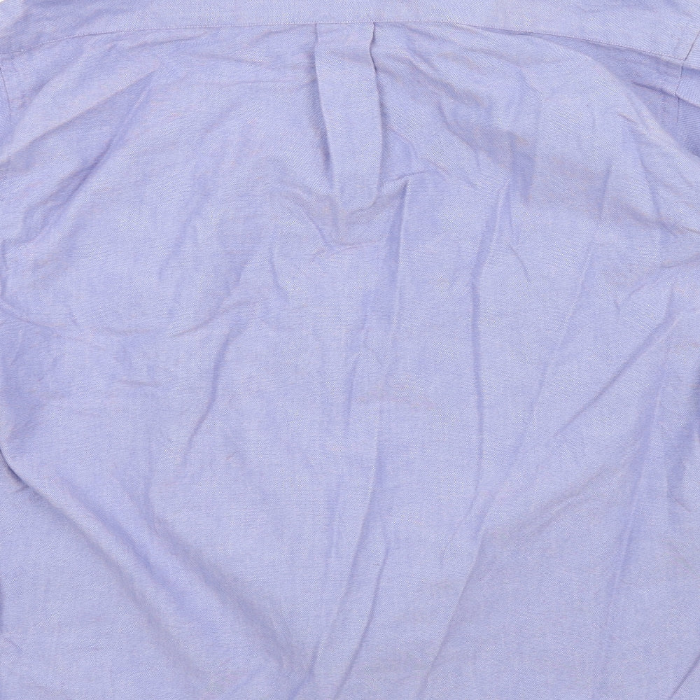 Marks & Spencer Mens Blue Colourblock Button-Up Size 38