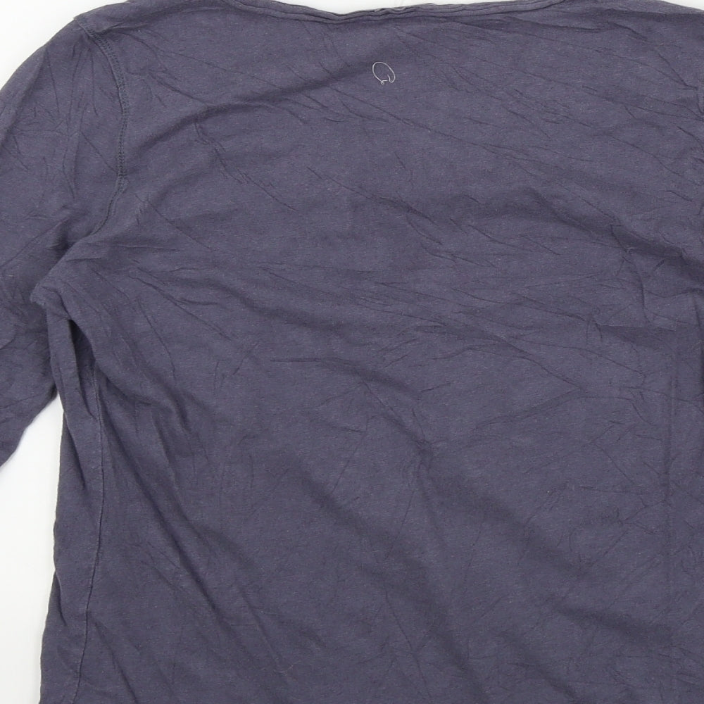 wrap Womens Blue Basic T-Shirt Size 8 - Frill Detail