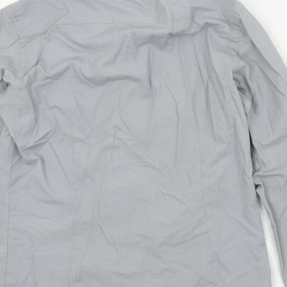 Taylor & Wright Mens Grey Colourblock Button-Up Size S