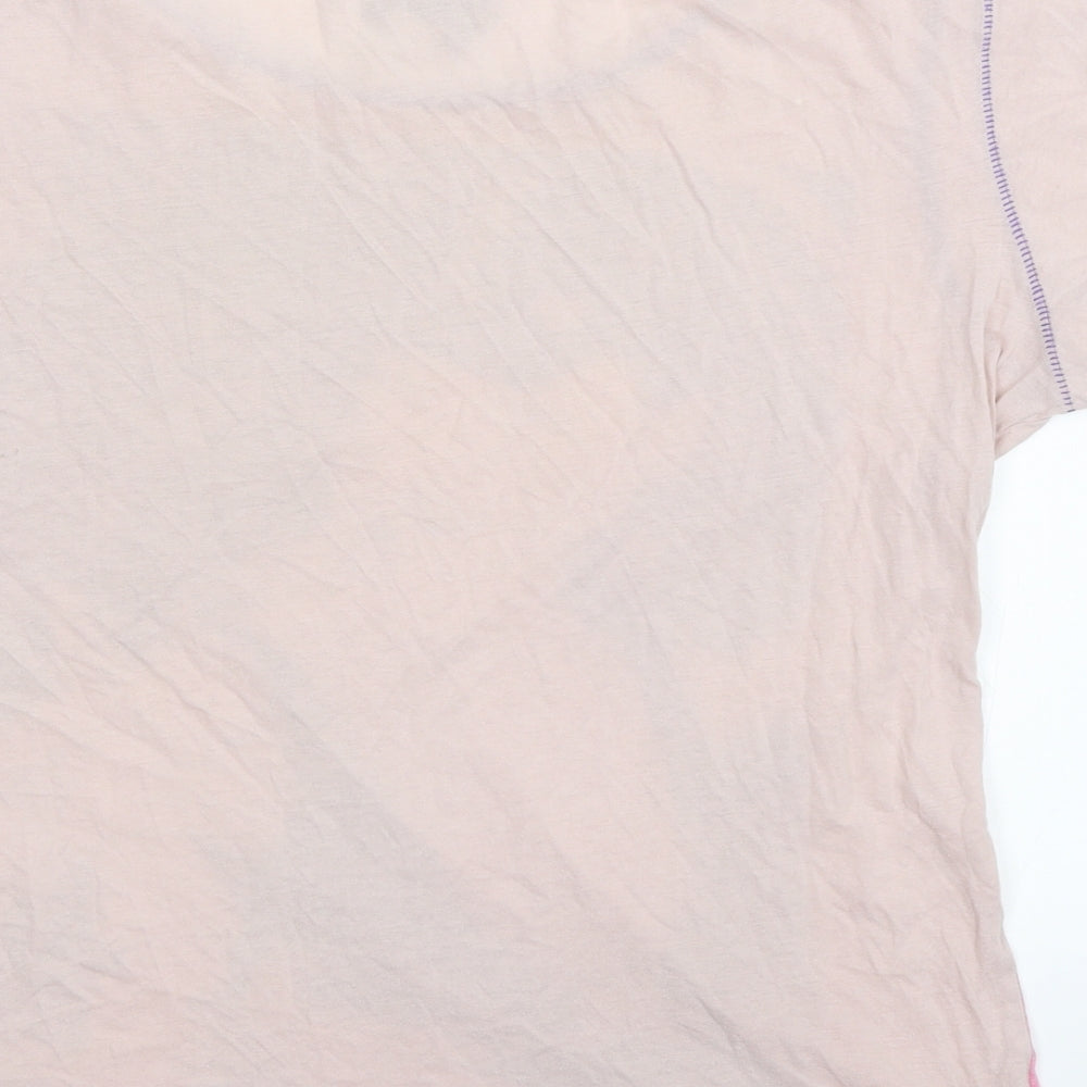 MNG Jeans Womens Pink Basic T-Shirt Size L