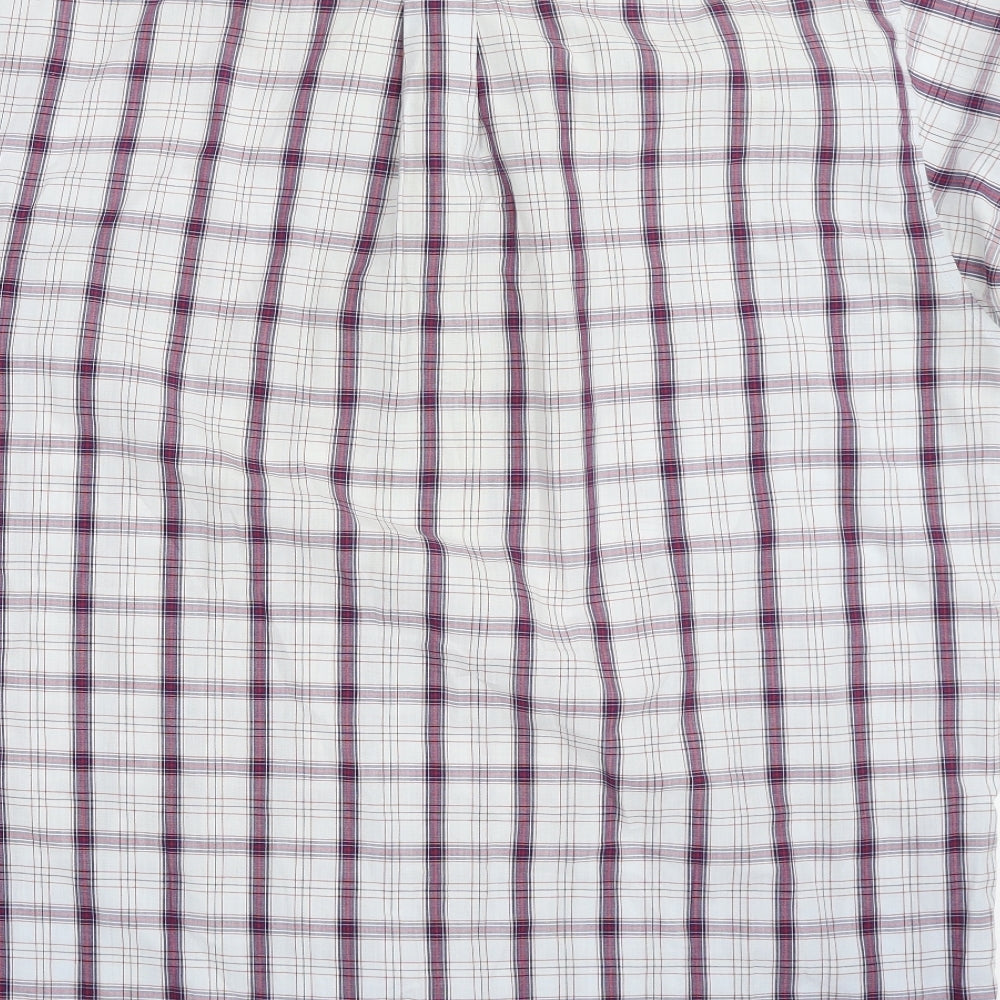 Academy Mens White Check Button-Up Size M