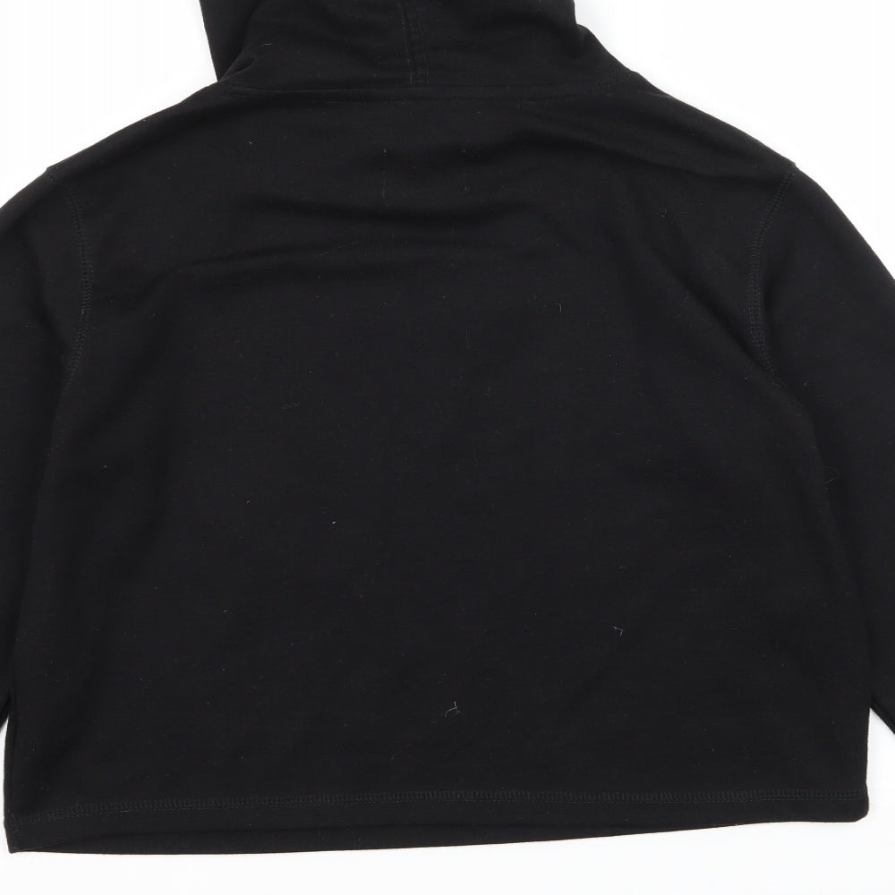 Fluid Womens Black Jersey Pullover Hoodie Size 14