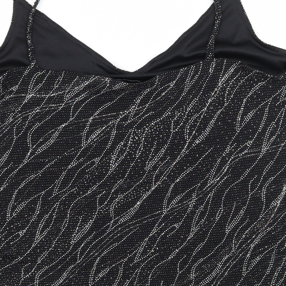 F& Womens Black Jersey Basic Tank Size 14
