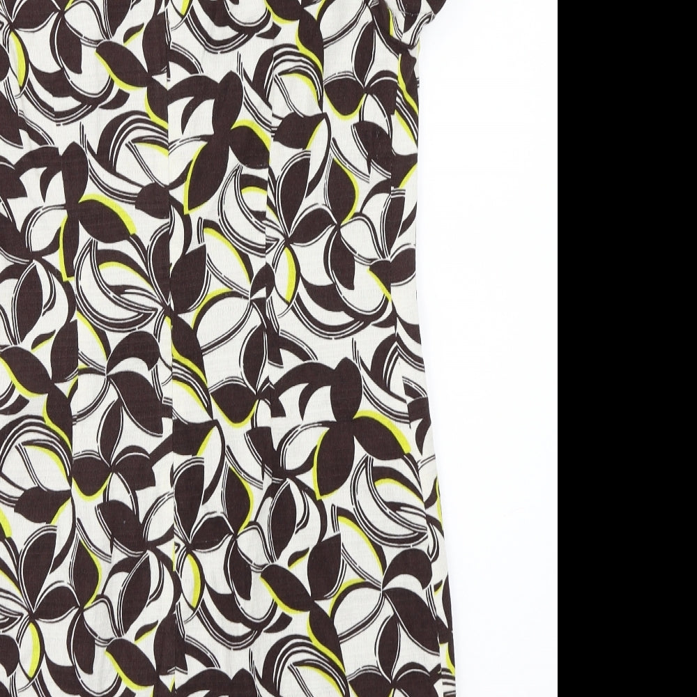 Clements Ribeiro Womens White Floral Rayon A-Line Size S