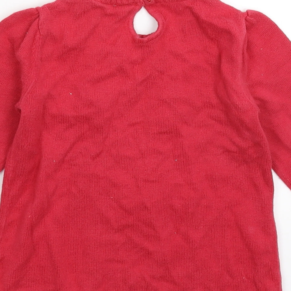 TU Girls Pink Knit Jumper Dress Size 6-9 Months