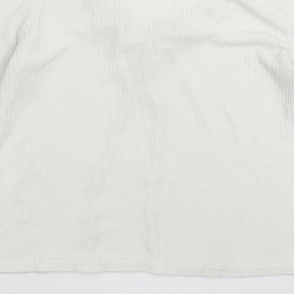 Divided Womens White Basic T-Shirt Size S