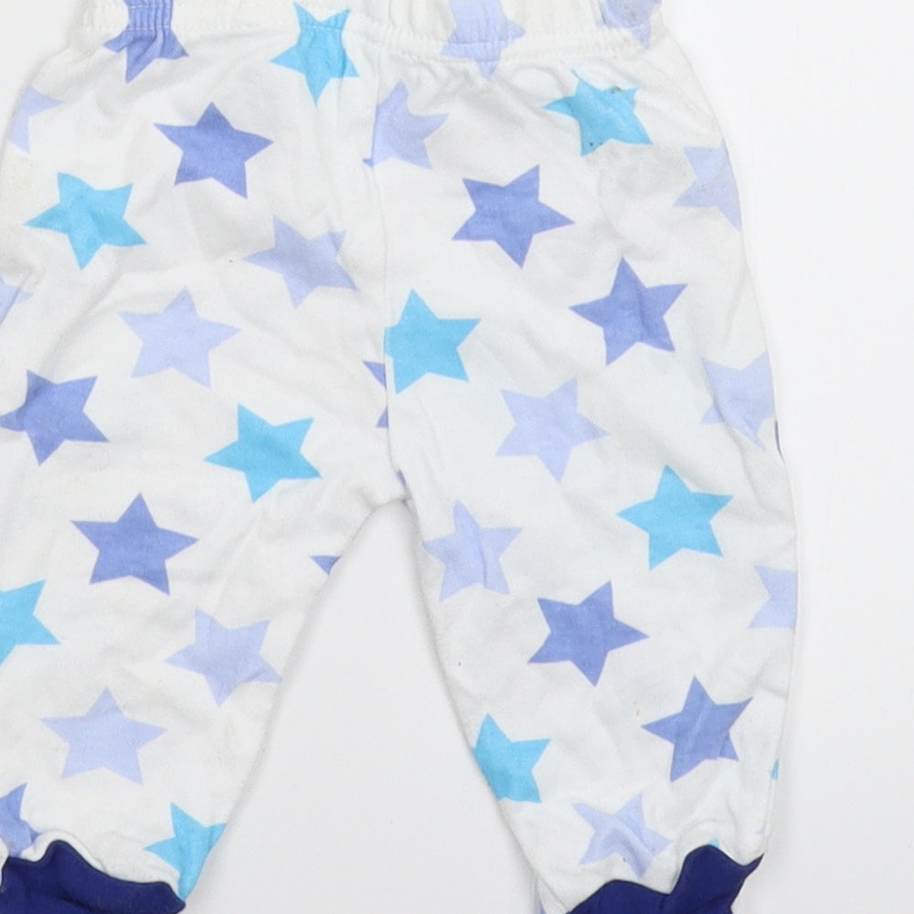 George Baby White Geometric Jogger Trousers Size 0-3 Months