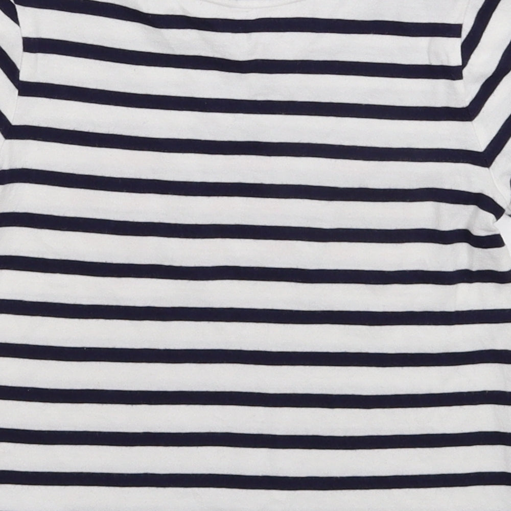 Gap Girls White Striped Basic T-Shirt Size 4 Years
