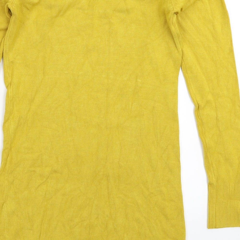 Whoo Womens Yellow Knit Pullover Jumper Size 10