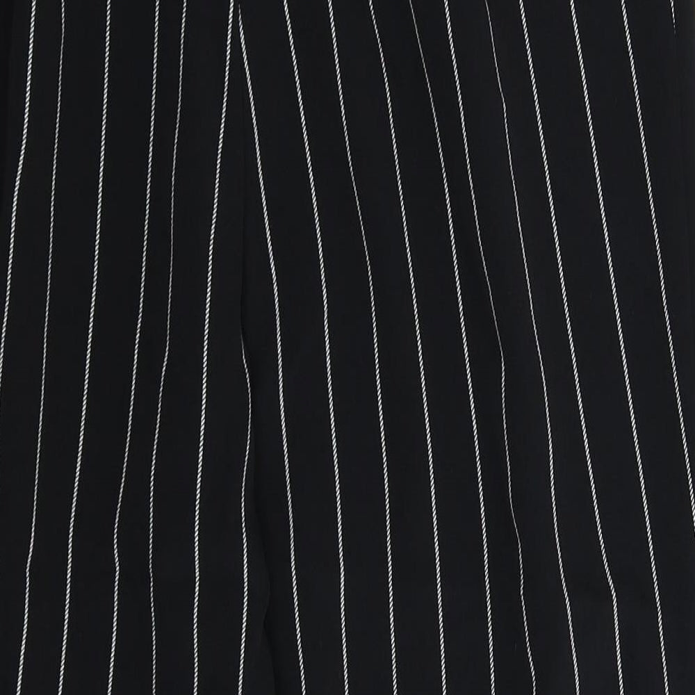 Divided Womens Black Striped Trousers Size 10 L25 in