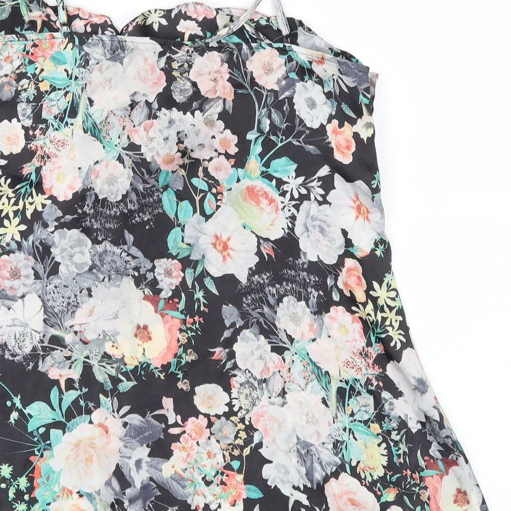 River Island Womens Black Floral Camisole Blouse Size 8