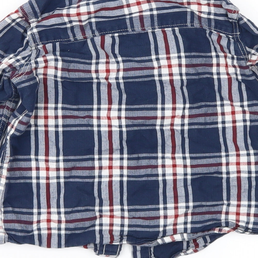 H&M Boys Blue Check Basic Blouse Size 18-24 Months