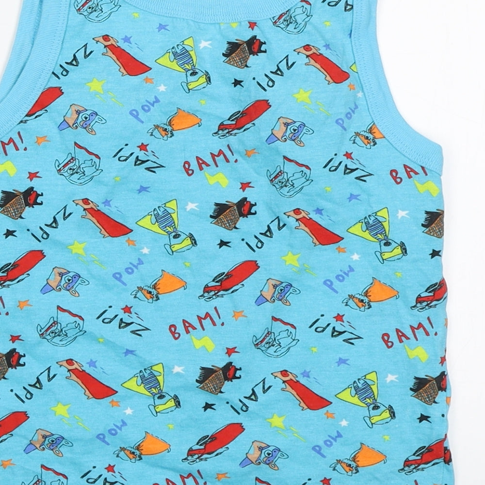 George Boys Blue Basic Tank Size 5-6 Years - Superhero