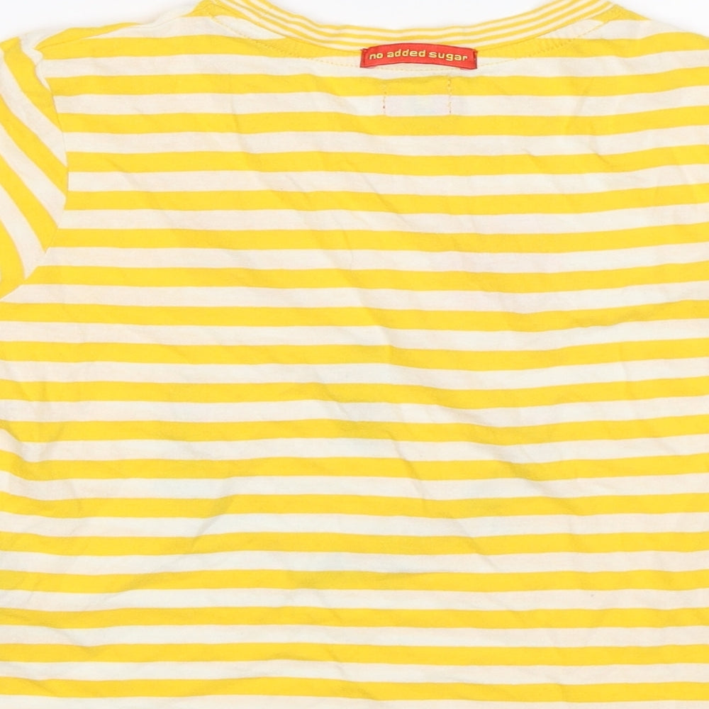 No Added Sugar Boys Yellow Striped Basic T-Shirt Size 4 Years