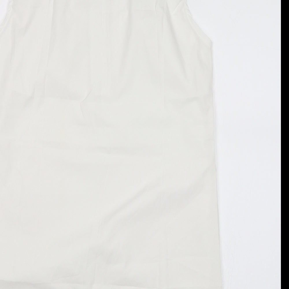 Preworn Girls White Solid Top Dress Size XL