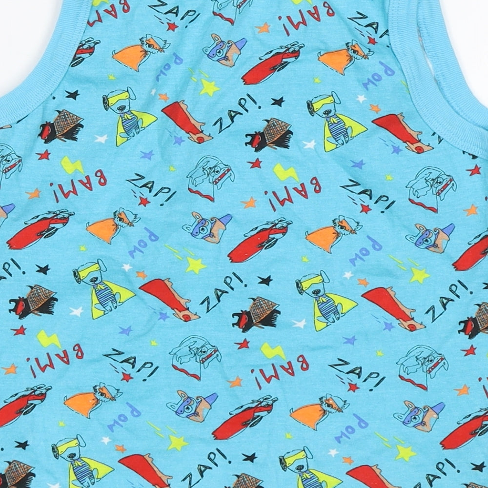 George Boys Blue Basic Tank Size 5-6 Years - Superheros