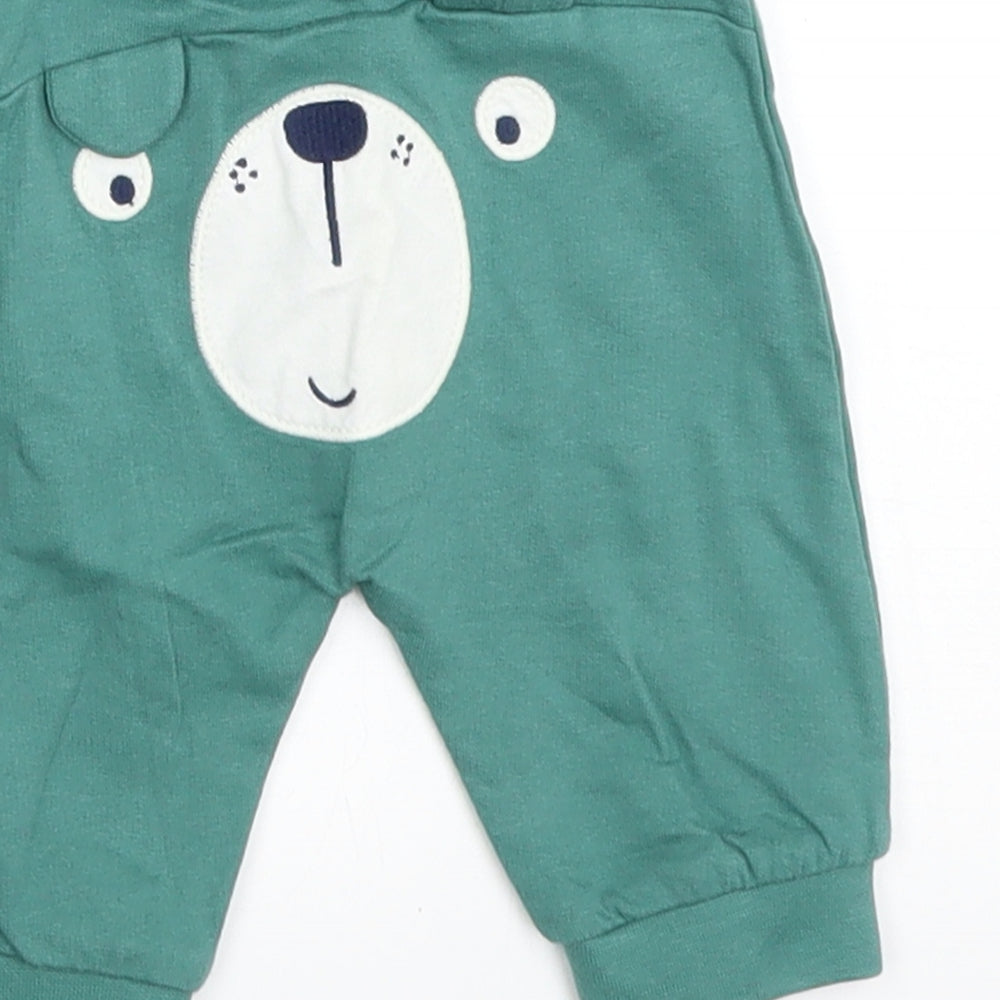 TU Baby Green Sweatpants Trousers Size 0-3 Months - Teddy bear