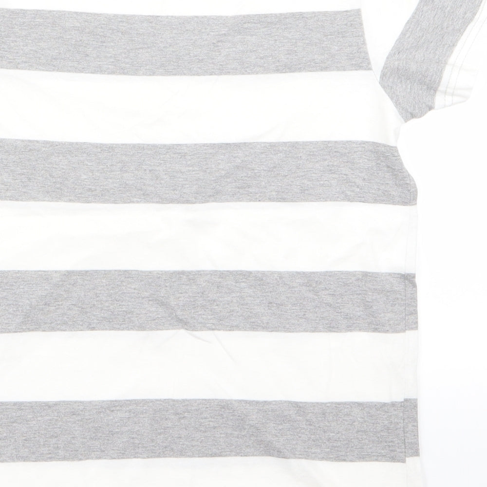 Rebel Boys White Striped Basic T-Shirt Size 10-11 Years