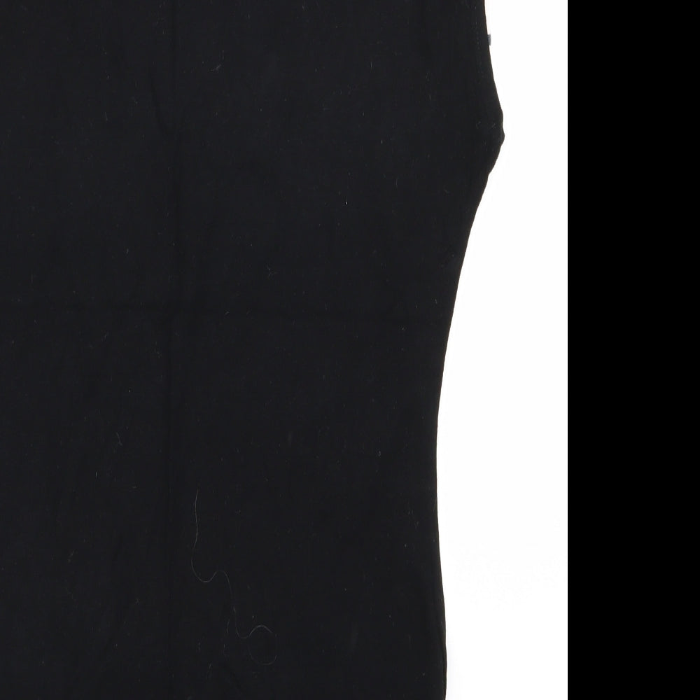 Preworn Womens Black Floral Basic Blouse Size S