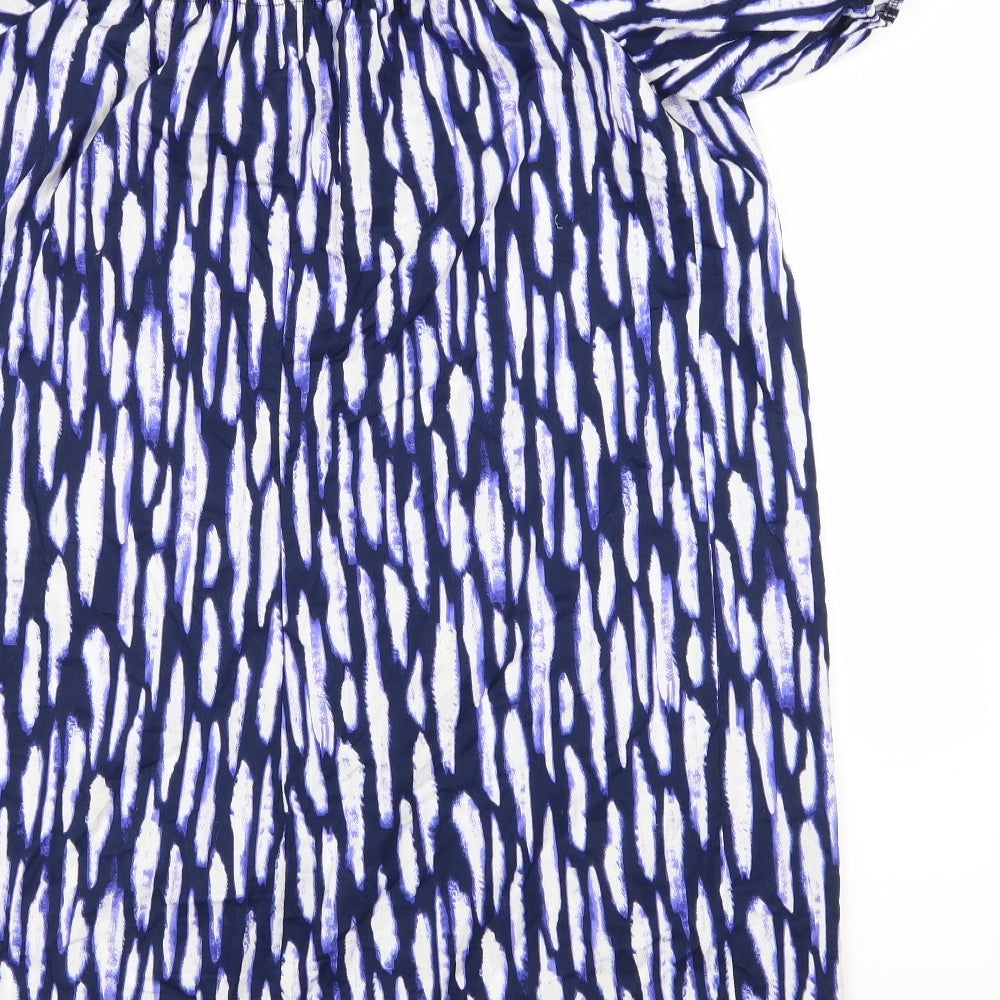 geogre Womens Purple Animal Print Basic Blouse Size L