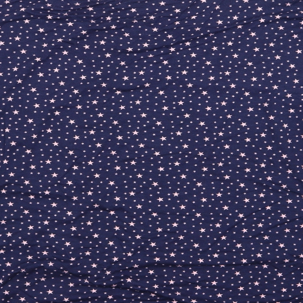 Preworn Womens Blue Polka Dot Basic Blouse Size 12 - 20