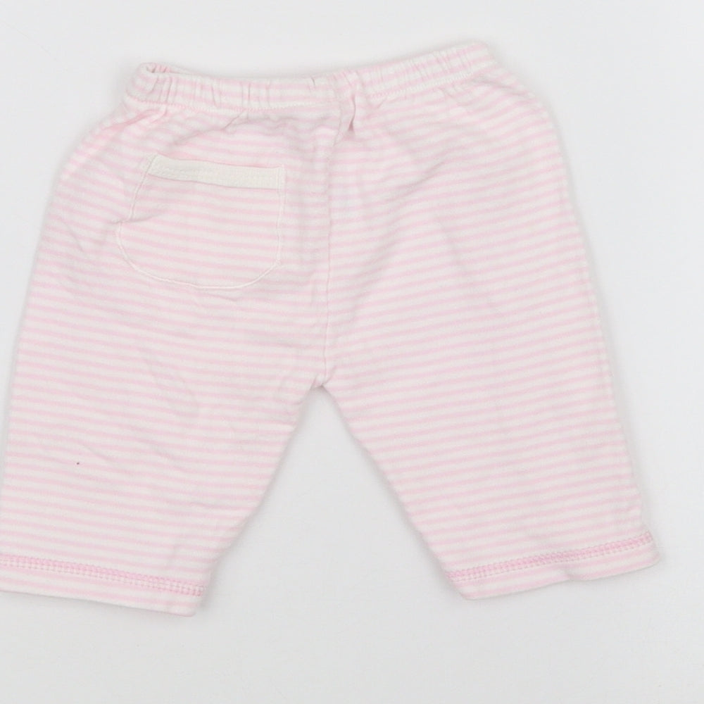 Preworn Baby White Striped Sweatpants Trousers Size 0-3 Months