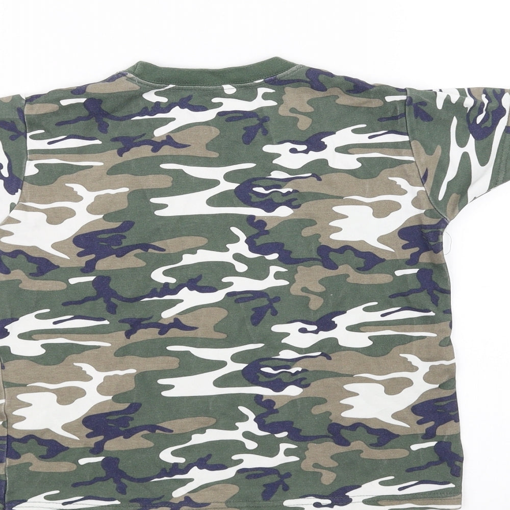 Preworn Boys Green Camouflage Basic T-Shirt Size 4-5 Years