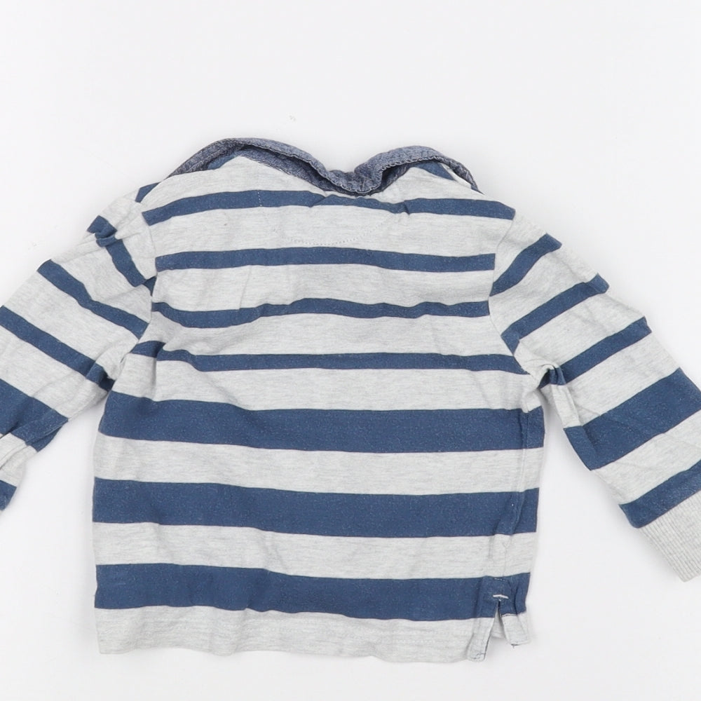 F&F Baby Blue Striped Basic Polo Size 3-6 Months