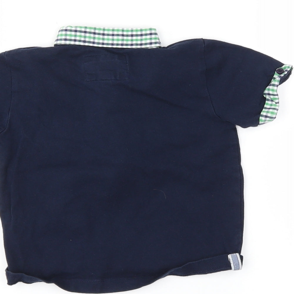 junior Boys Black Basic Polo Size 12-18 Months