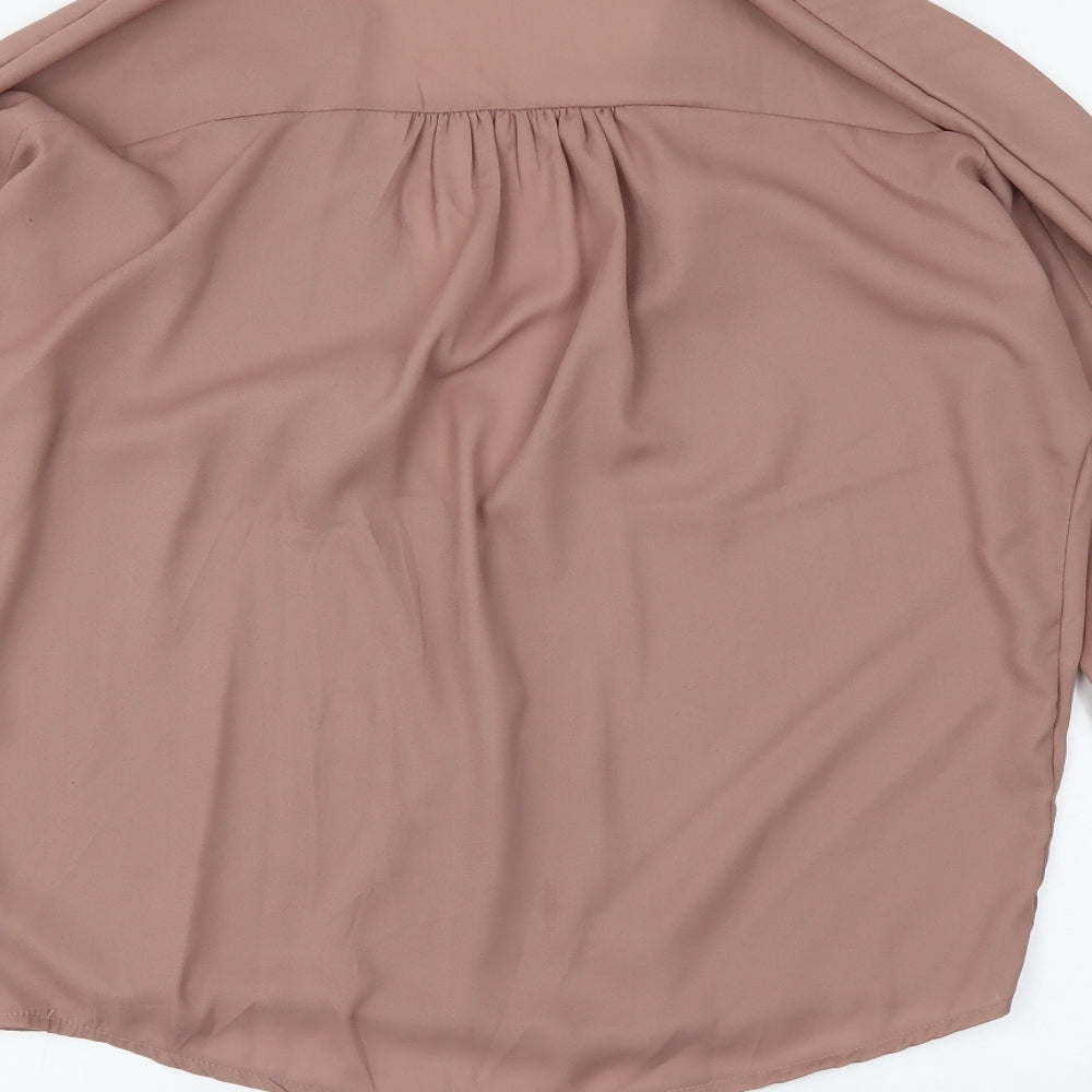 Preworn Womens Beige Wrap Blouse Size XL