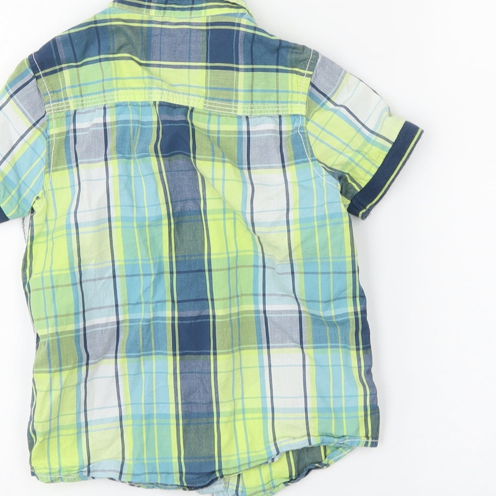 NEXT Boys Green Plaid Basic Button-Up Size 2-3 Years