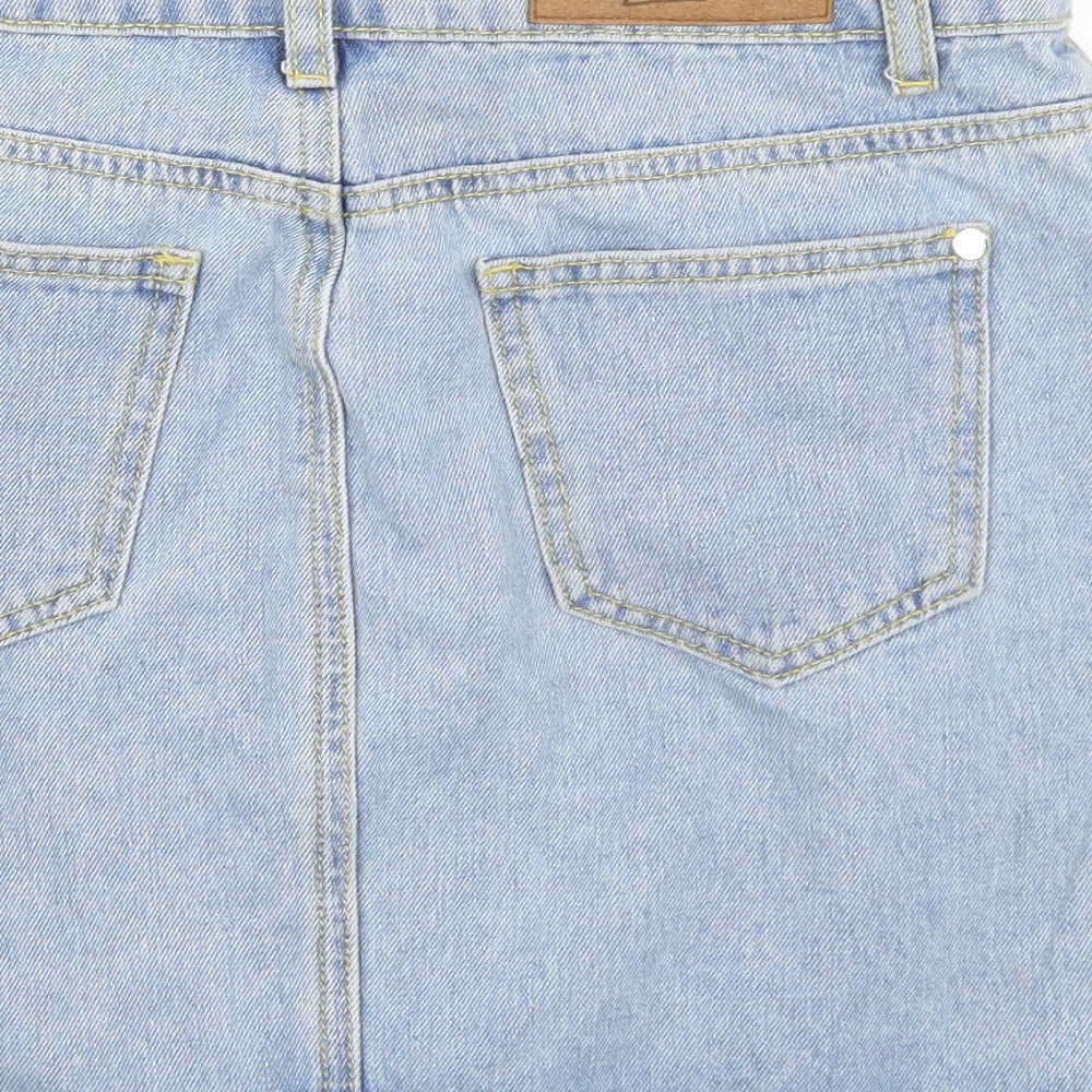 liguor n poker Womens Blue Denim A-Line Skirt Size 6