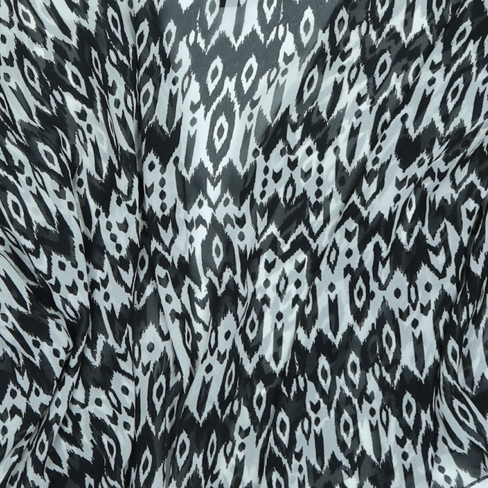 Divided Womens Black Animal Print Kimono Jacket Size M