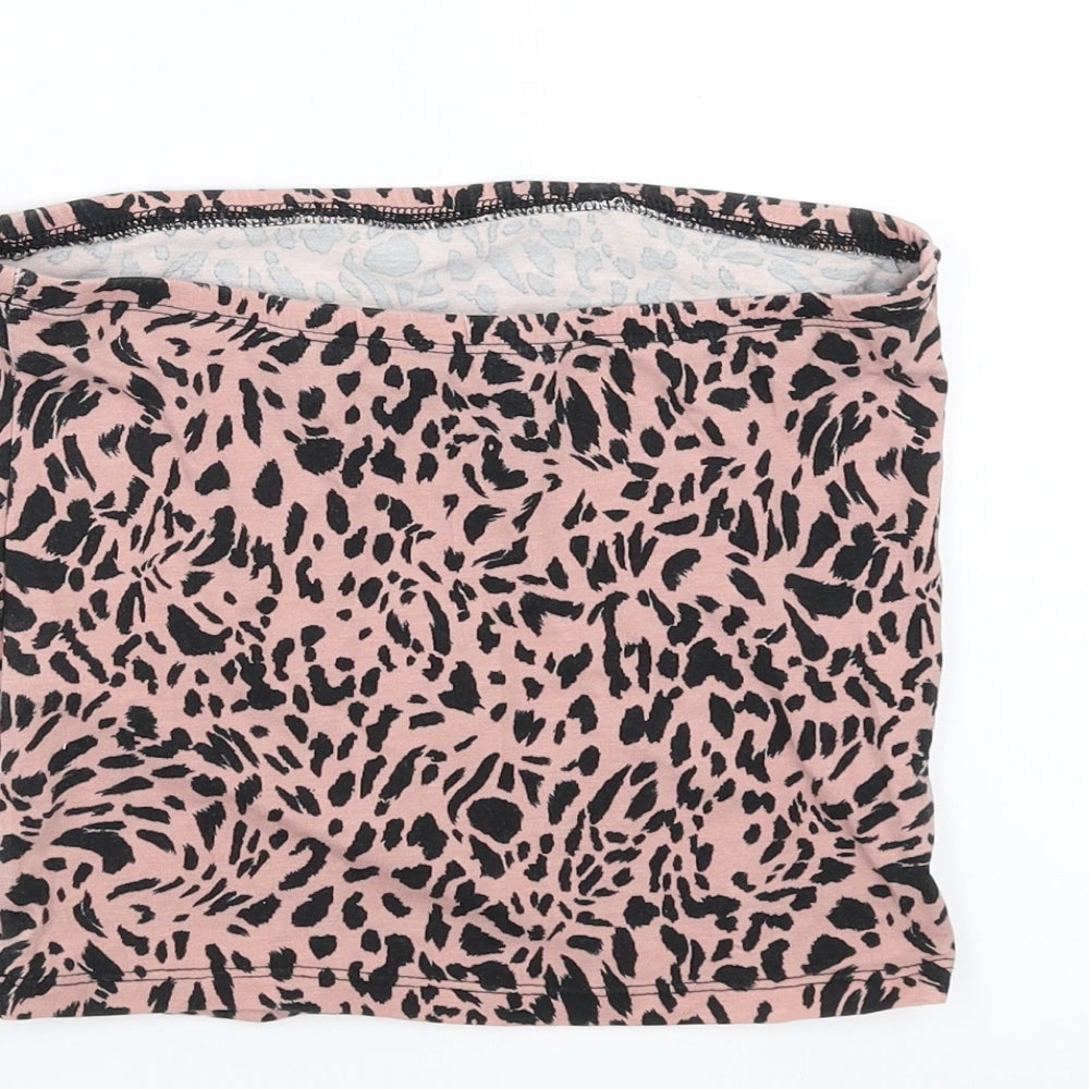 New Look Womens Pink Cropped T-Shirt Size S