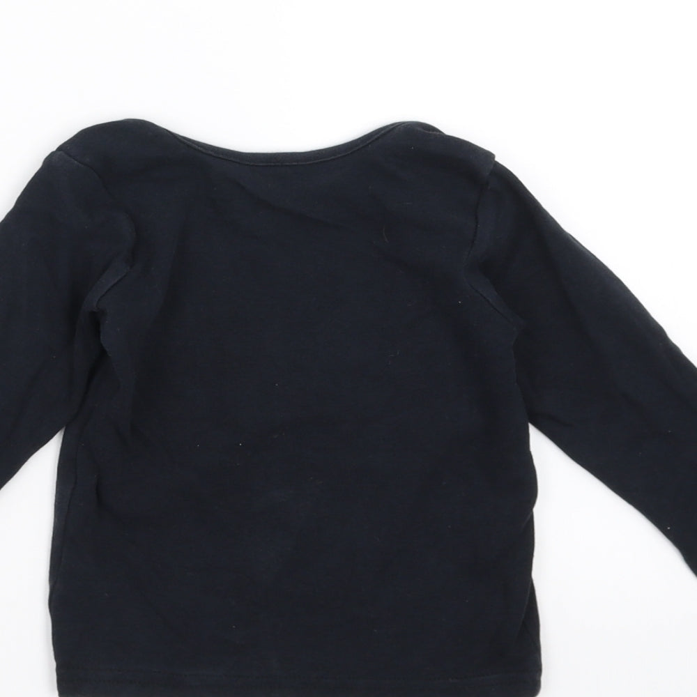 George Baby Black Basic T-Shirt Size 12-18 Months - cosy crew