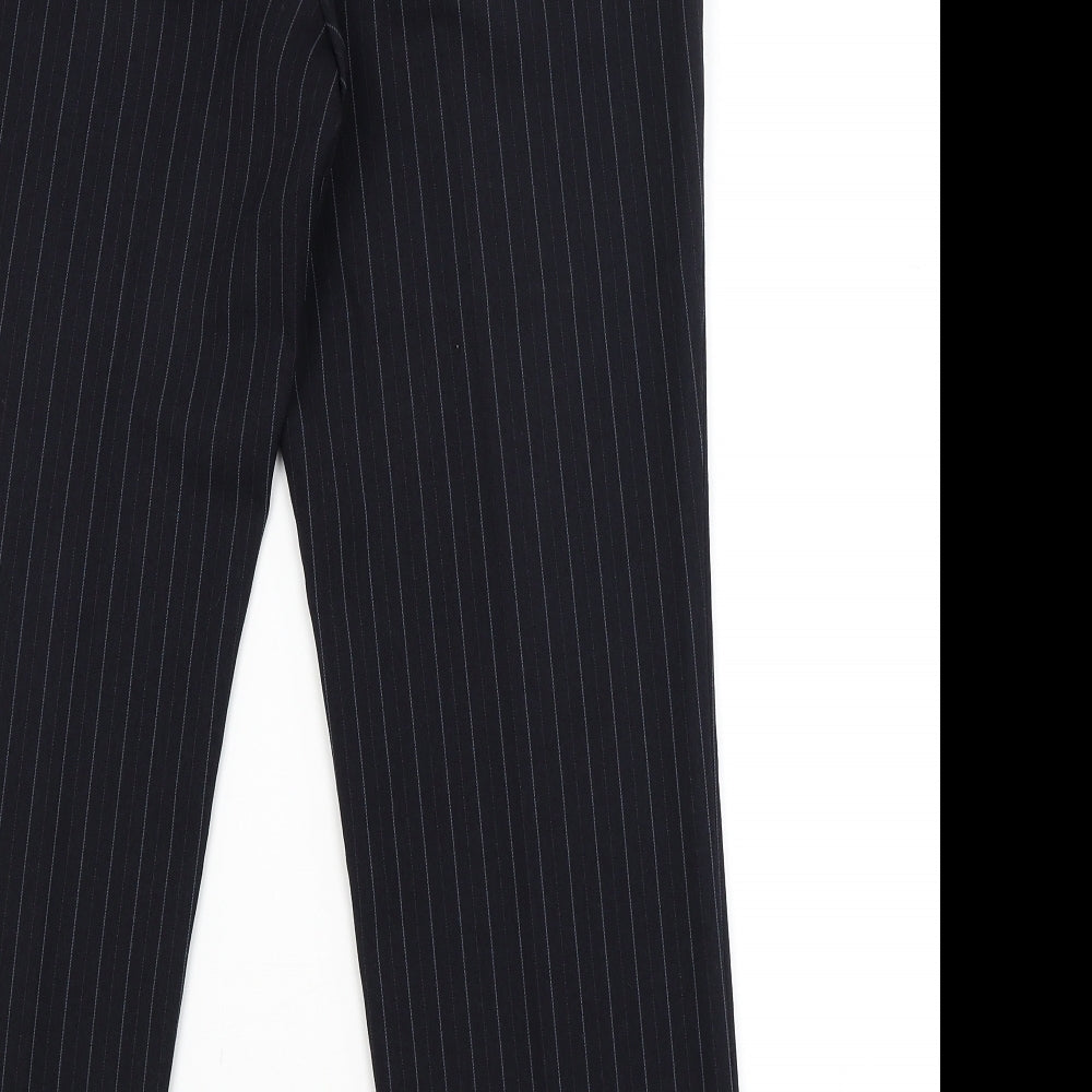 Marks & Spencer Womens Black Striped Dress Pants Trousers Size 10 L27 in