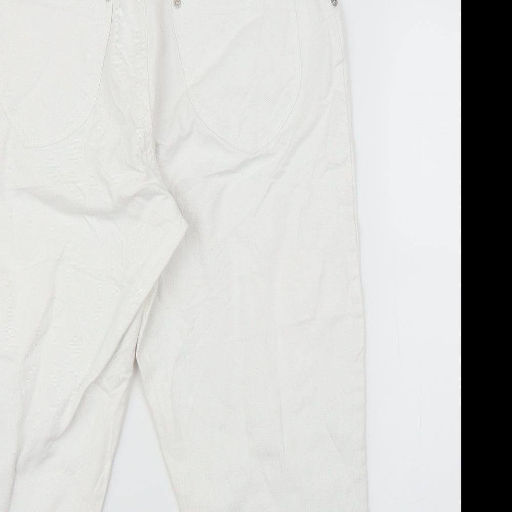 Zone Womens White Denim Cropped Jeans Size M L20 in