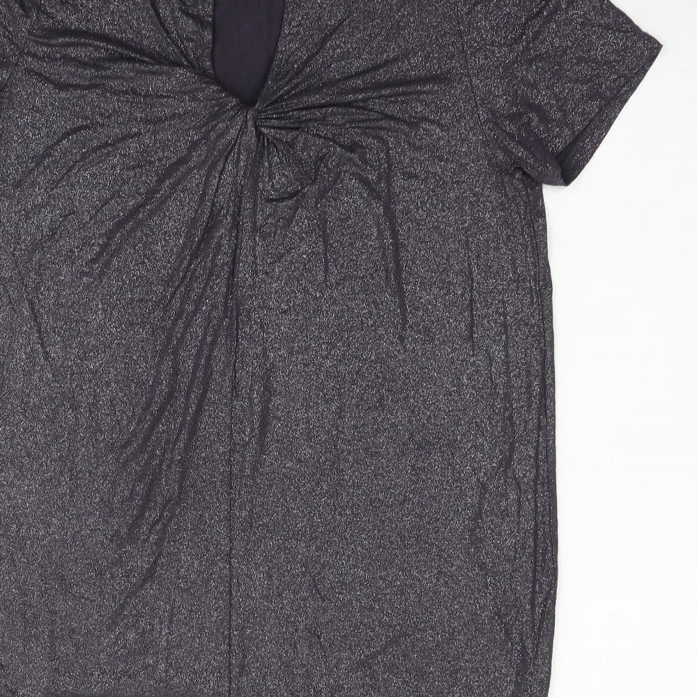 Oasis Womens Grey Houndstooth Basic T-Shirt Size S