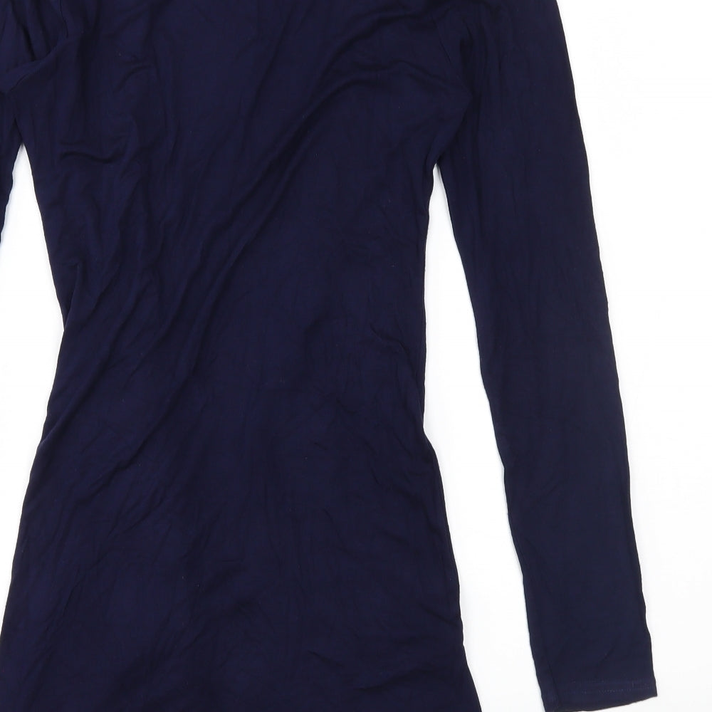 Decoy Womens Blue Jersey Cardigan Jumper Size M