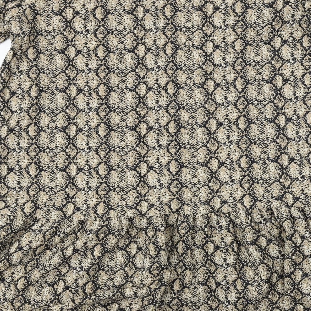 Primark Womens Beige Animal Print A-Line Size 8