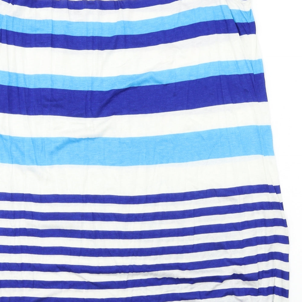 South Womens Blue Striped Basic T-Shirt Size 18