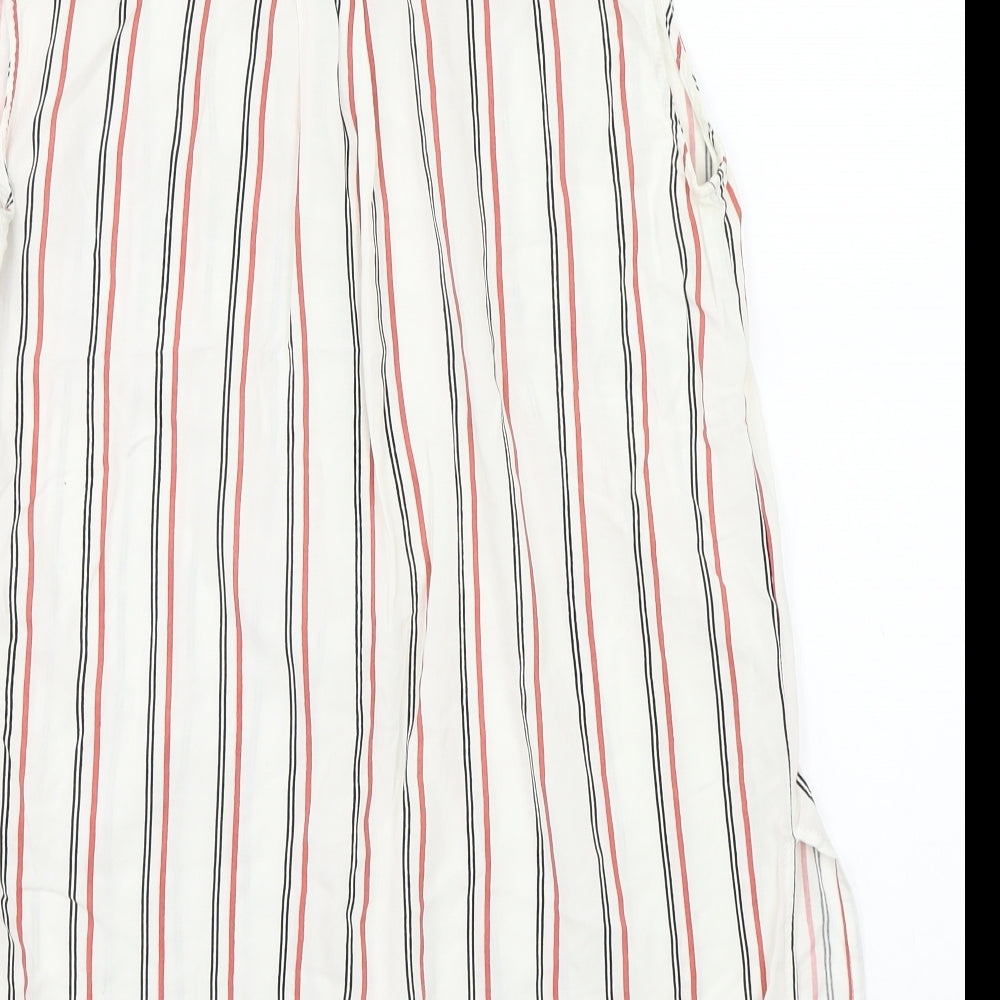 Newlook Womens White Striped Basic T-Shirt Size 10