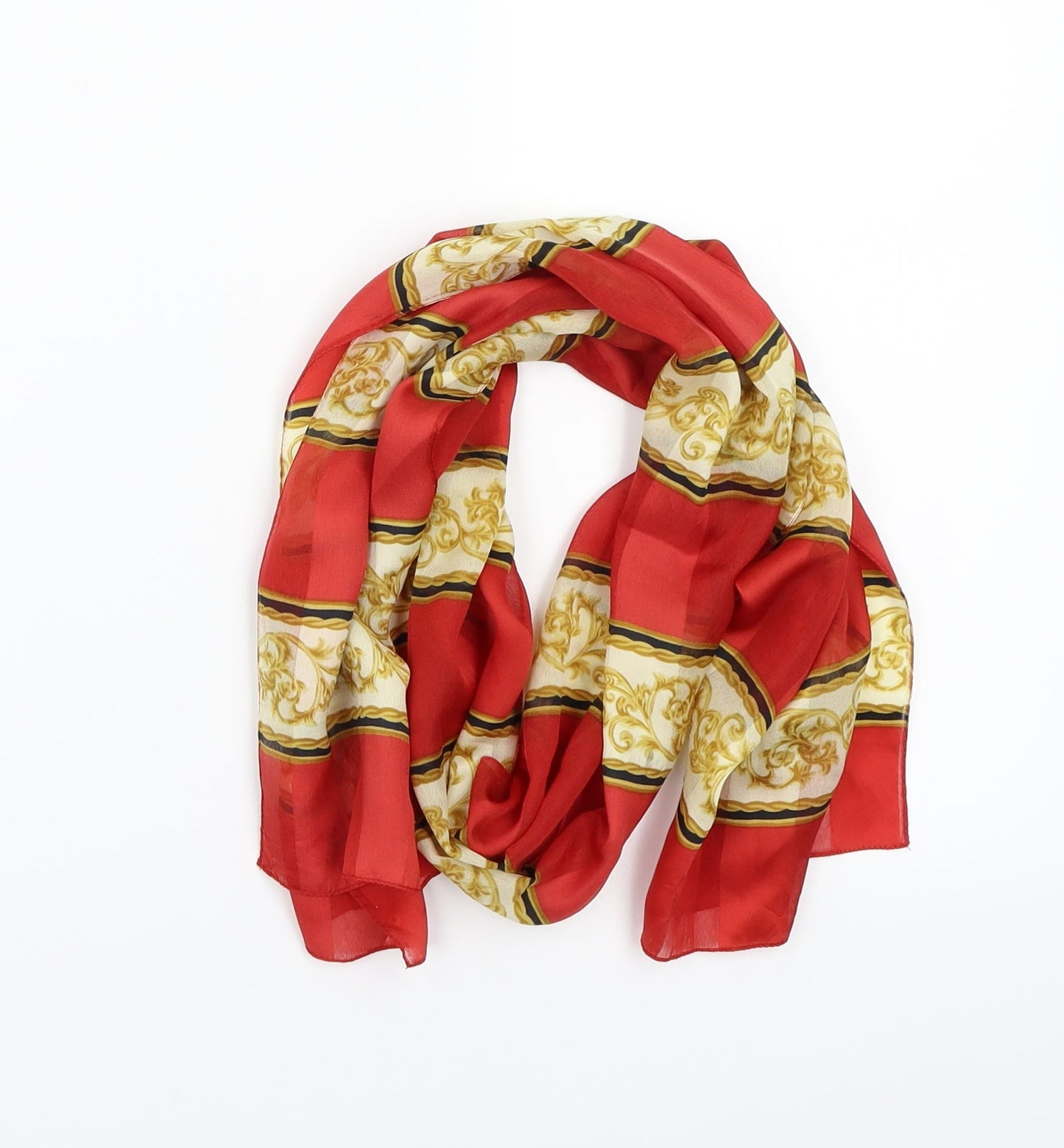 Preworn Womens Red Paisley Scarf