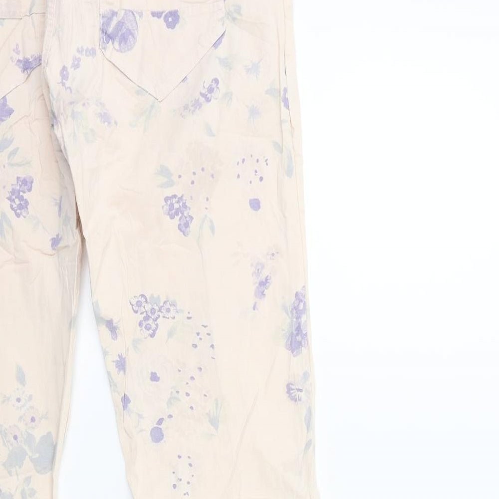 Preworn Womens Pink Floral Skinny Jeans Size 26 in L30 in