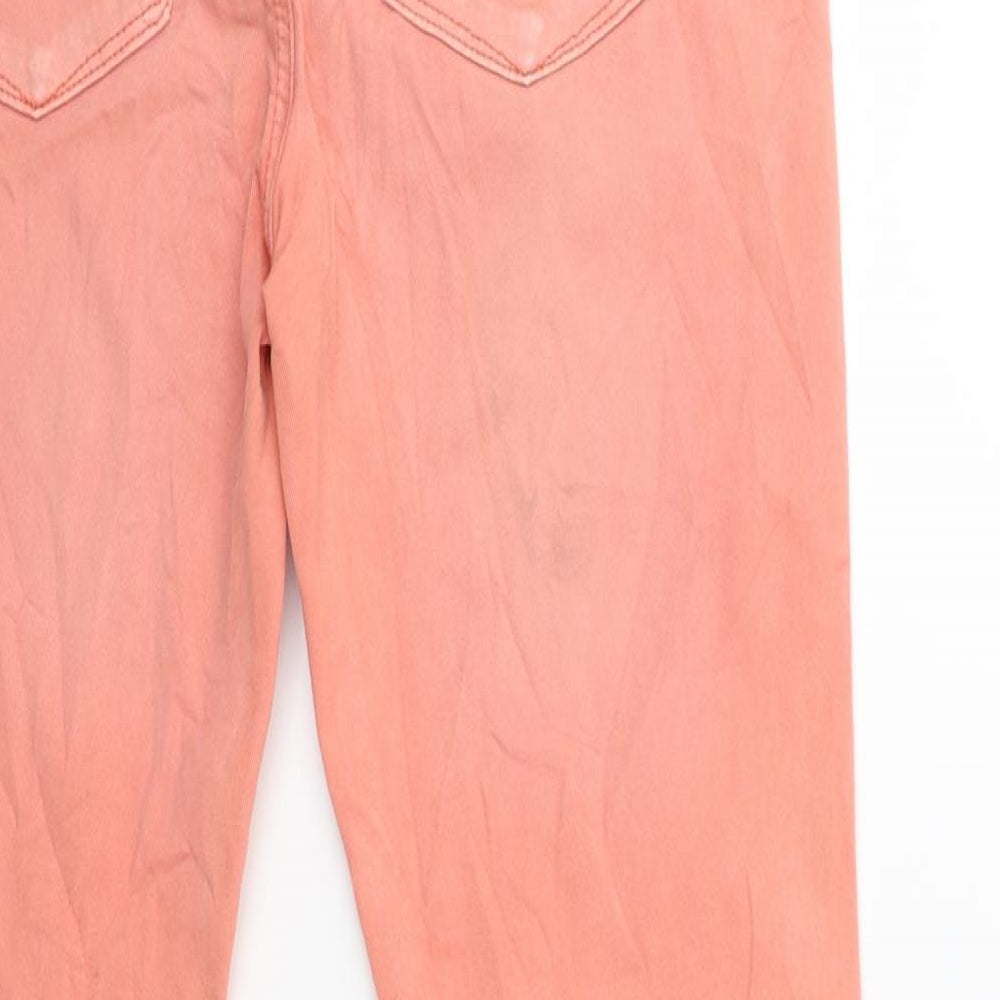 Preworn Womens Orange Denim Skinny Jeans Size 28 in L28 in