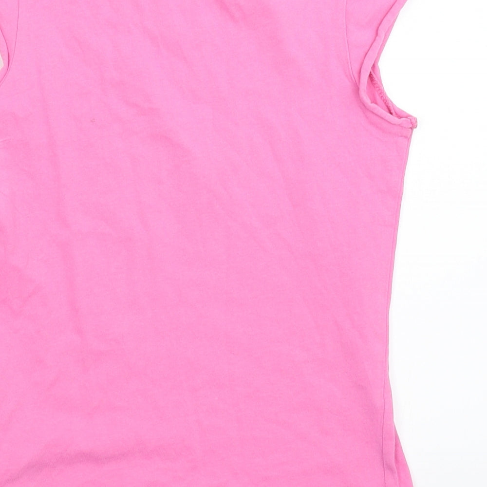 Marks and Spencer Girls Pink Basic T-Shirt Size 7 Years