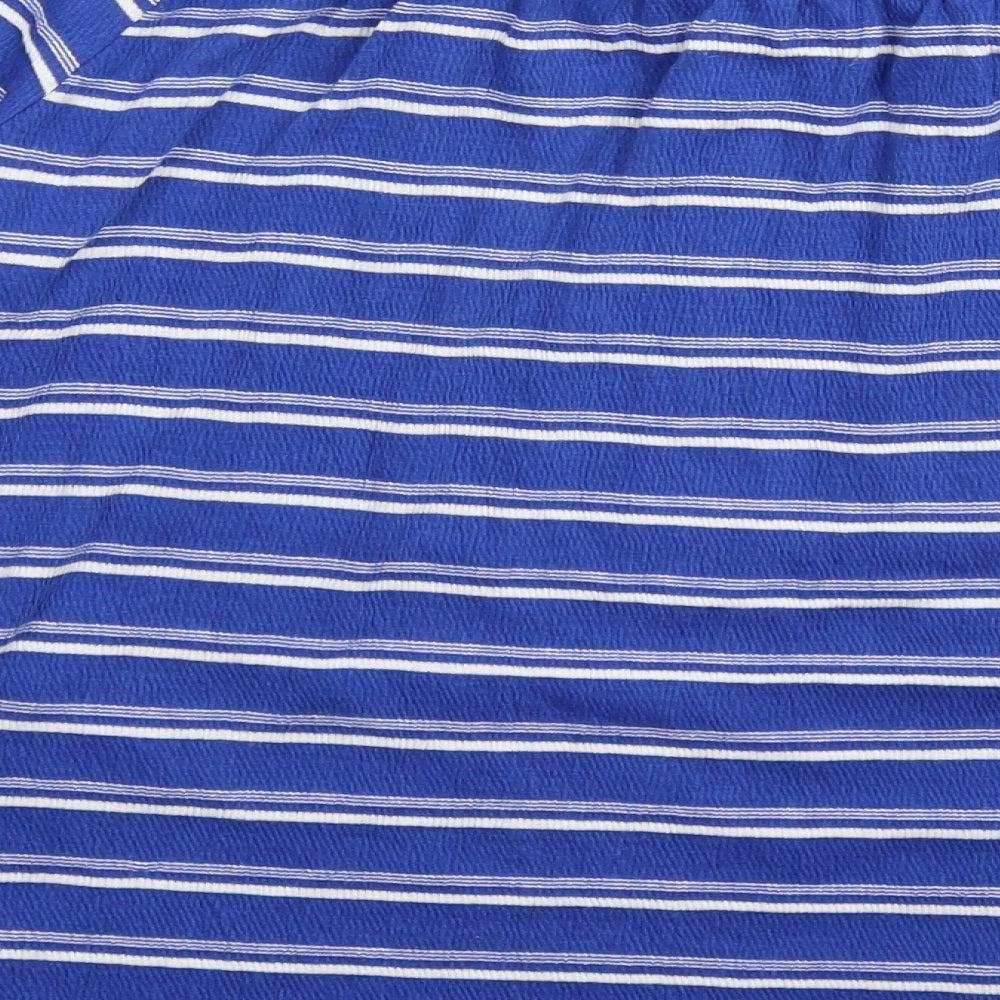 Papaya Womens Blue Striped Basic T-Shirt Size 16