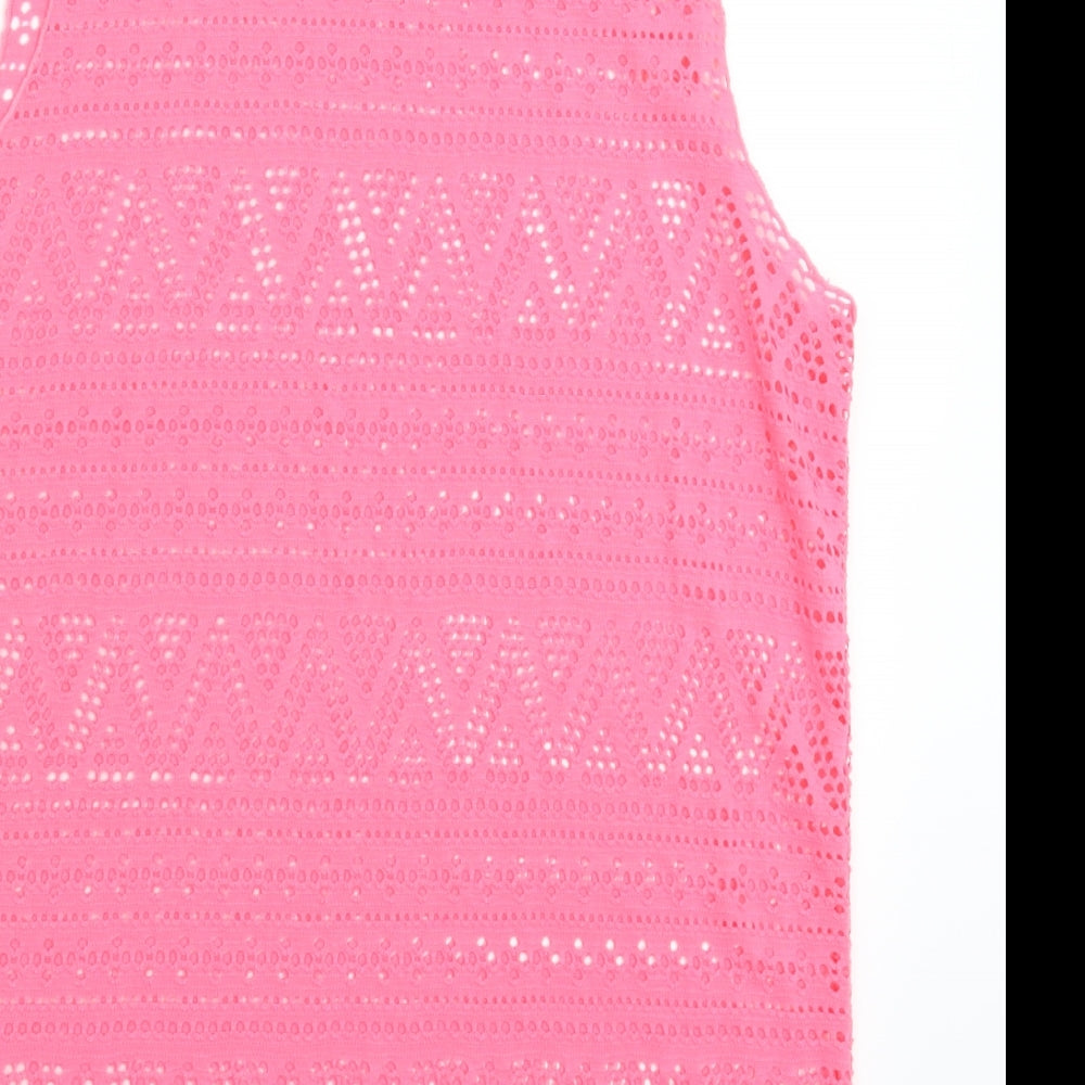Divided Womens Pink Basic Tank Size S
