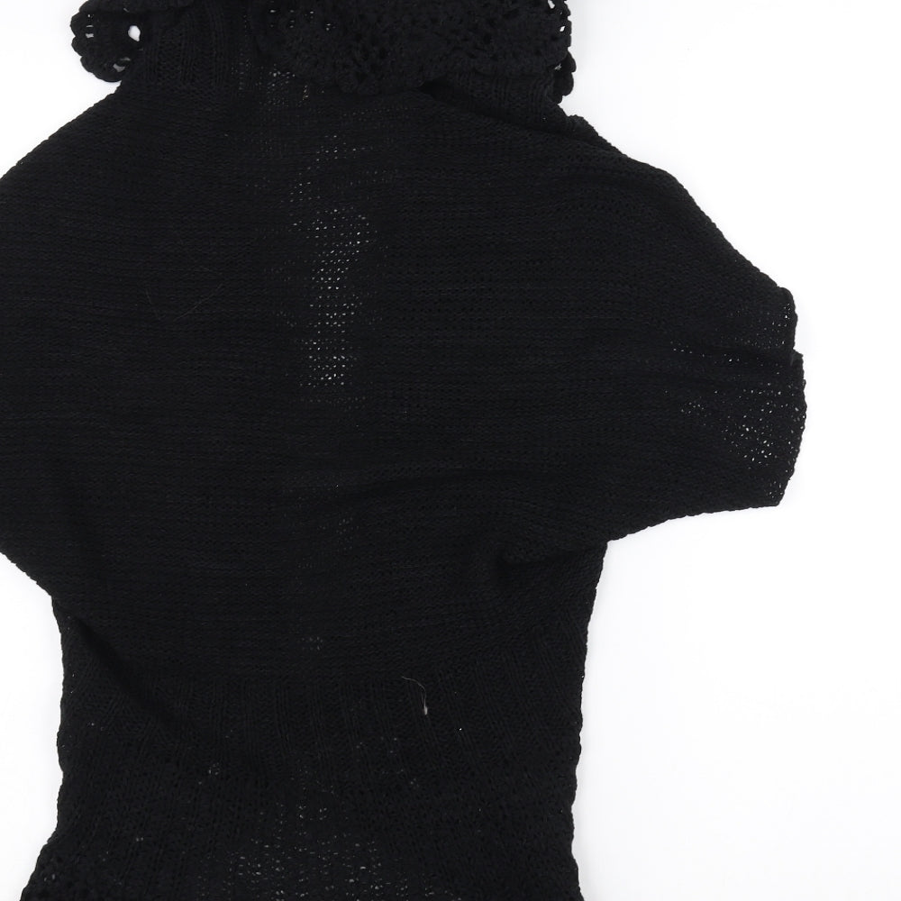 M&Co Womens Black Knit Jacket Coatigan Size 16