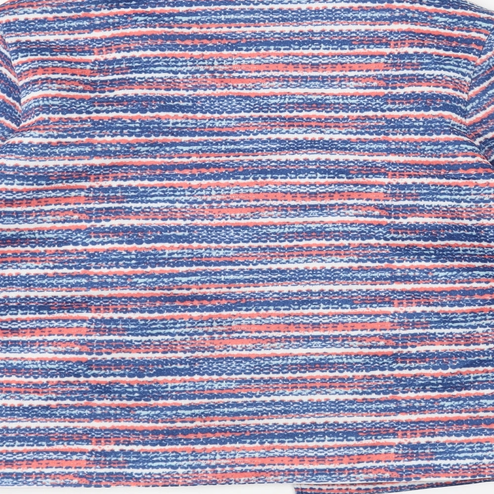 Anne De Lancay Womens Blue Striped Jacket Size L